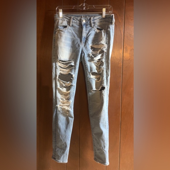 American Eagle Outfitters Denim - American Eagle Outfitters Blue Skinny Jeans Distressed